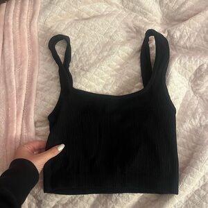 Zara Black Ribbed tank Top